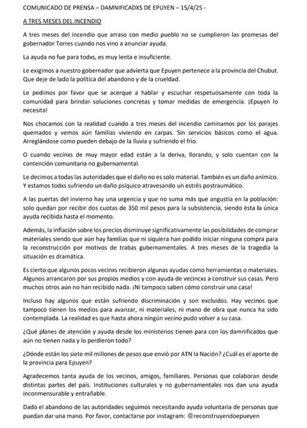 Incendios en Epuyén