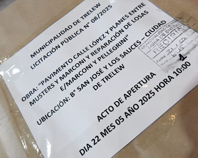 Comienza el plan de pavimentación en Trelew - apertura de sobres para la obra en San José y Los Sauces