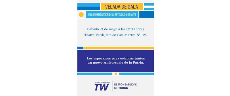 Trelew celebrara el 25 de Mayo con la velada de gala y desfile patrio