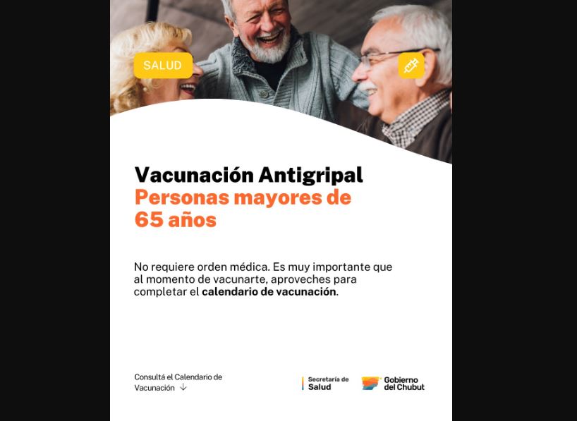 En Chubut aplicaron más de 55.000 vacunas antigripales a grupos de riesgo