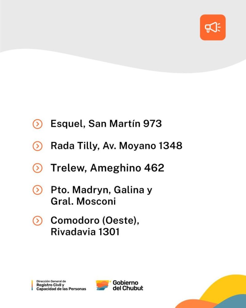 trámites DNI Chubut