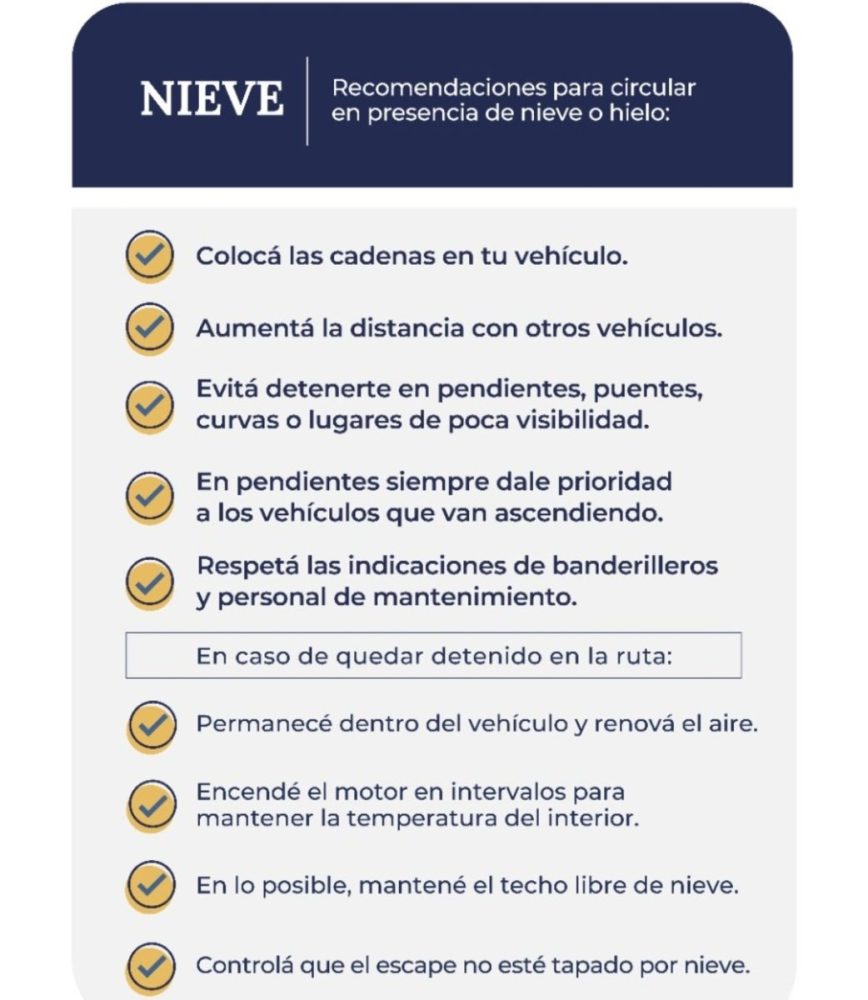 Ruta Nacional 25 cortada por nieve