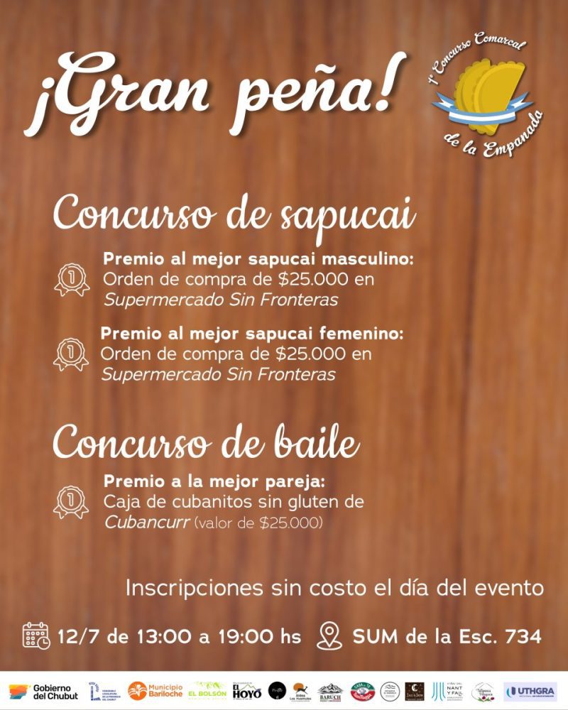 Concurso de la Empanada y Peña Folclórica en Cordillera por el 9 de Julio 