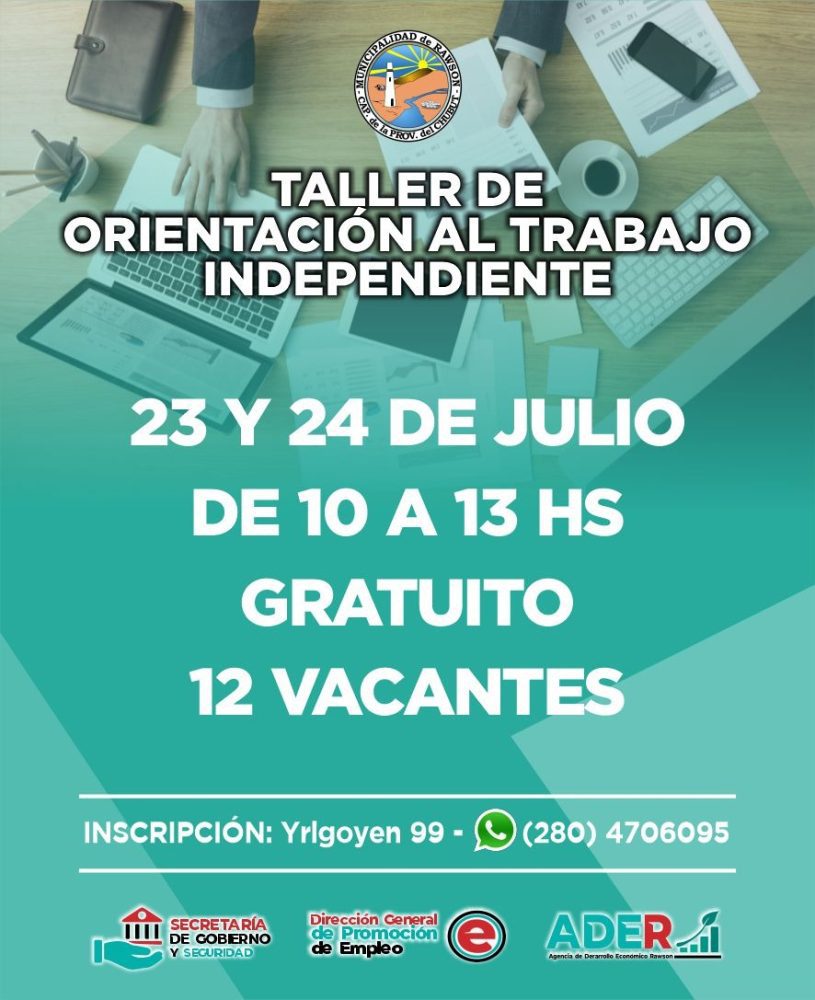Taller de orientación gratuita Rawson y ADER
