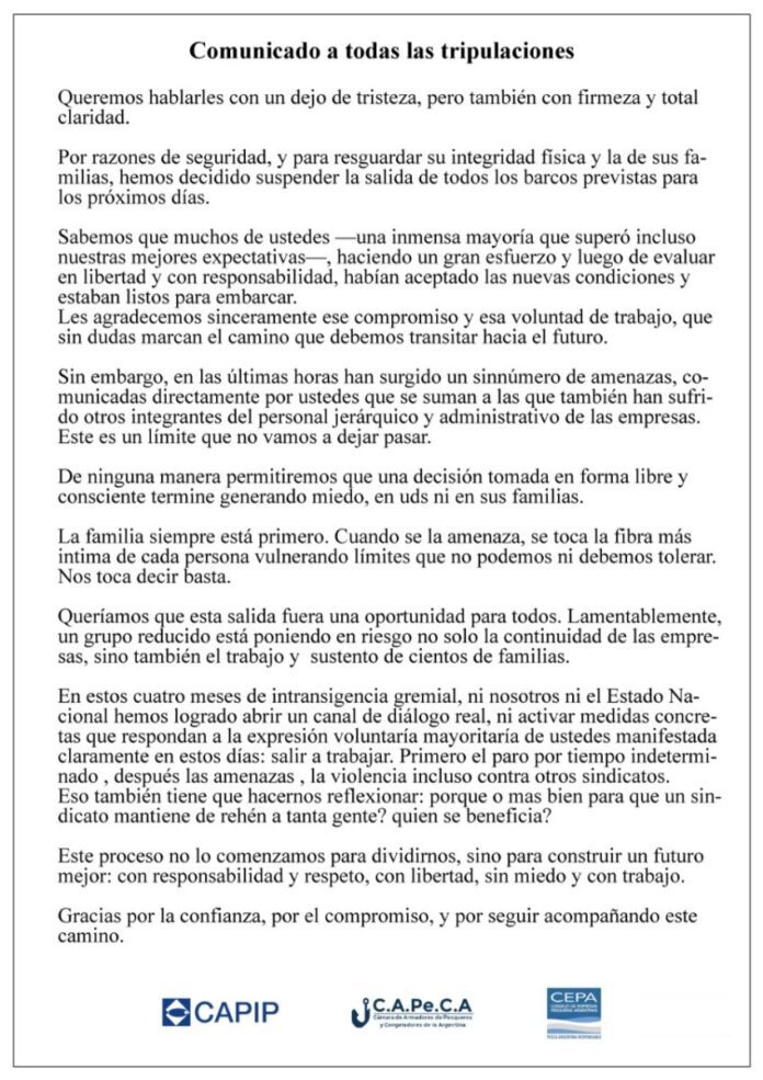 empresarios suspenden la salida de barcos