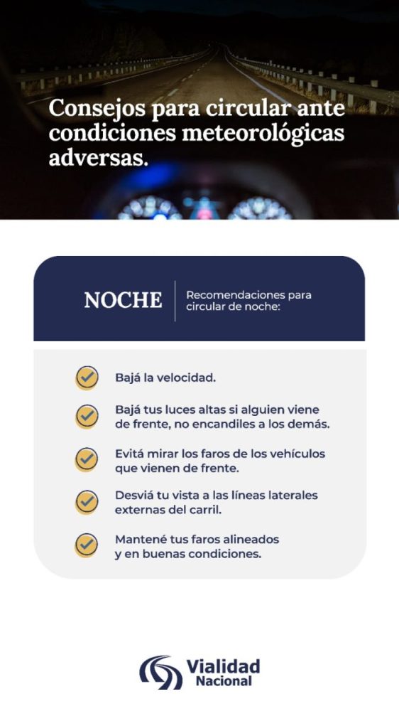Vialidad Nacional refuerza la prevención en rutas