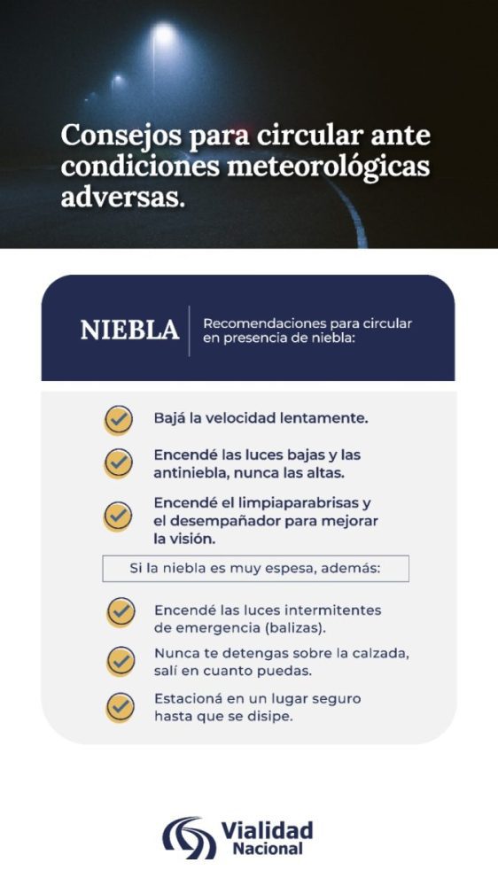 Vialidad Nacional refuerza la prevención en rutas