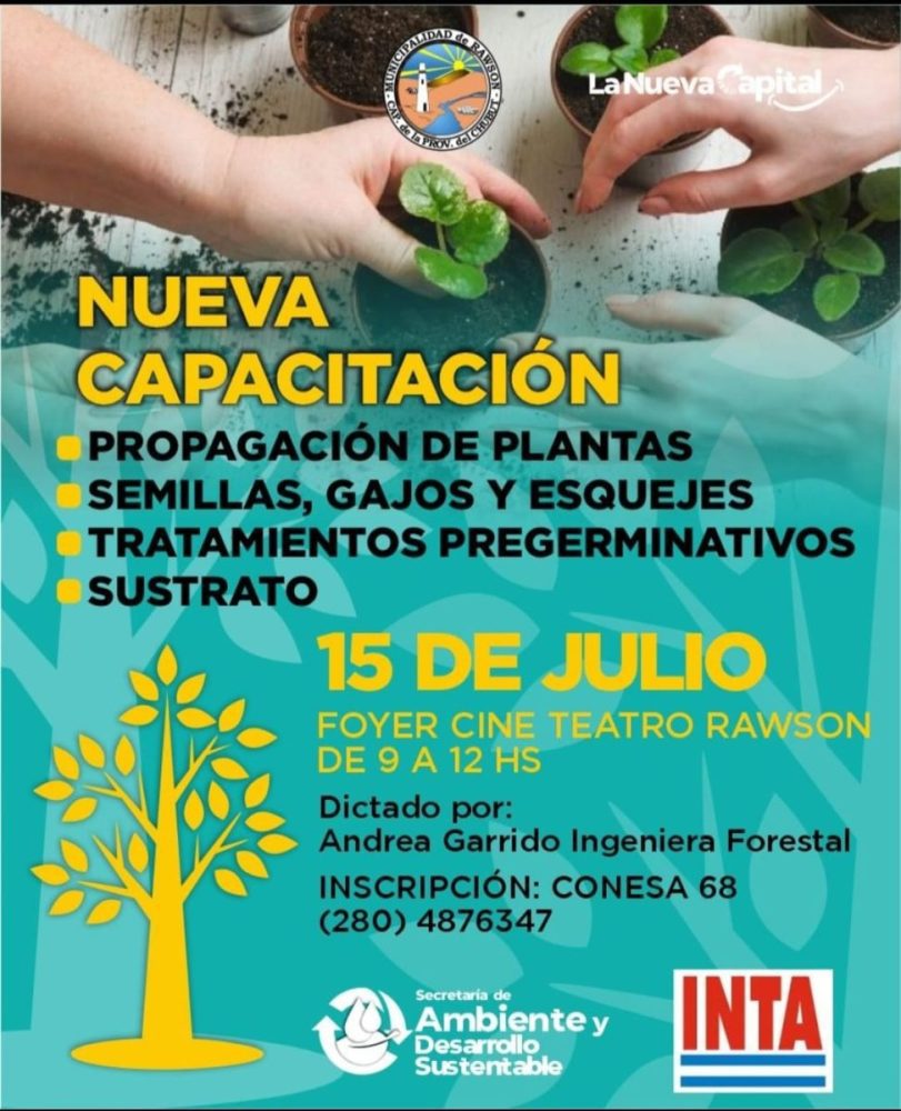 Rawson e INTA impulsan capacitación gratuita en propagación de plantas para fortalecer la formación ambiental