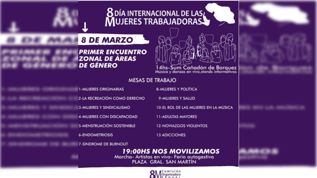 Hoy realizan en Esquel la marcha por el 8M