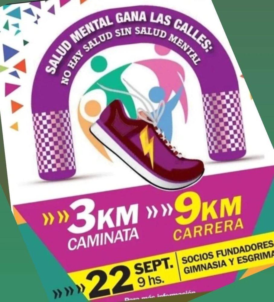 Habrá una carrera competitiva y una caminata saludable el domingo 22 de septiembre. El objetivo es visibilizar la salud mental como parte de la salud integral.