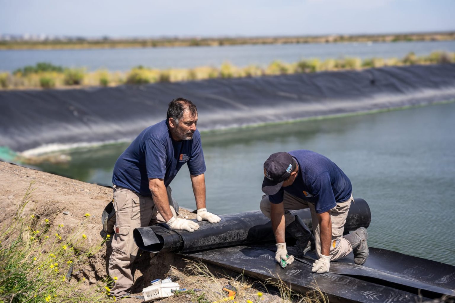 Rawson: Reparan la membrana sustraída en el sistema lagunar