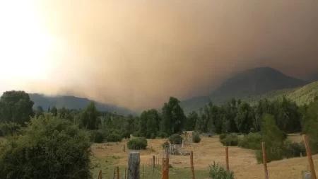 Un incendio que afecta la zona sur del parque Nahuel Huapi. Foto: gentileza.