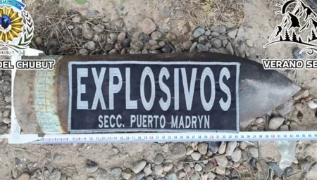 Explosivo hallado en Puerto Madryn