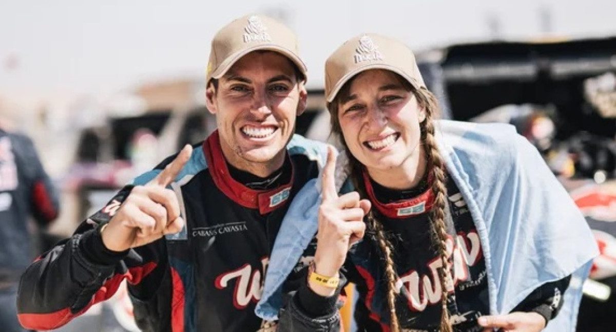 Nicolás Cavigliasso y Valentina Pertegarini en el Dakar 2025. Foto: NA