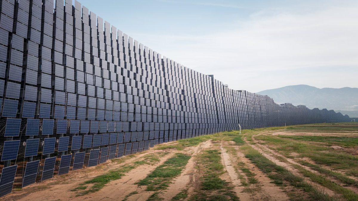 La Gran Muralla Solar de China / Foto generada por IA