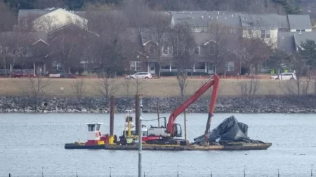 Restos del avión en Washington