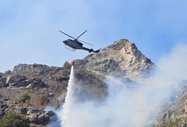 Fuego en Lago Roca Hess y El Manso