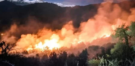 El Bolsón fuego descontrolado