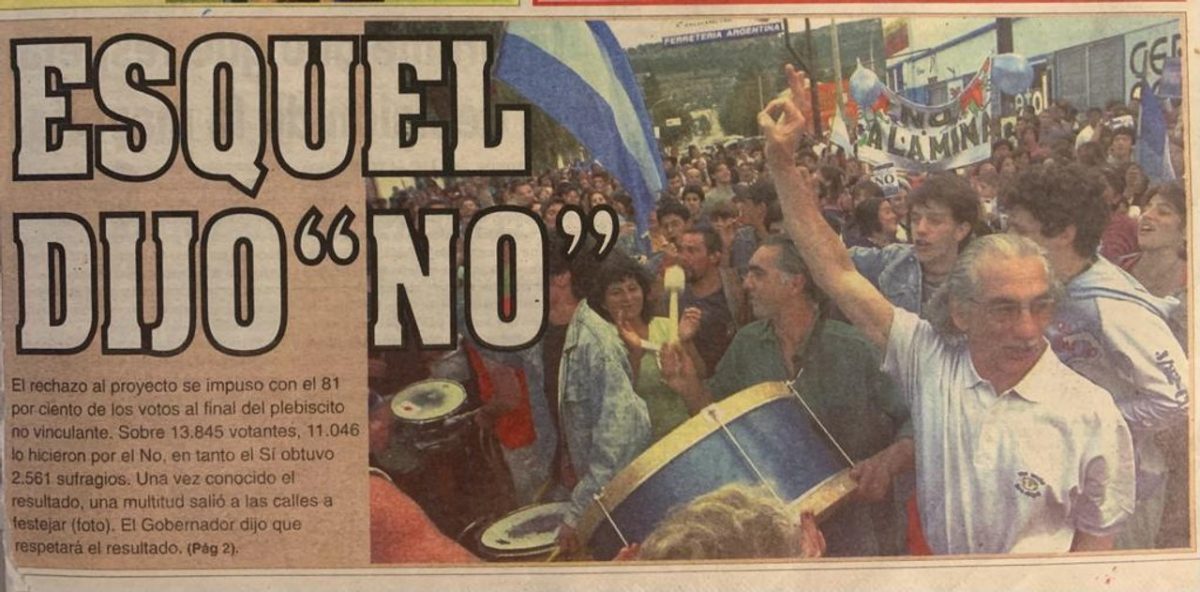 22 años plebiscito Esquel