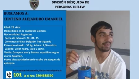 Marcha joven desaparecido Gaiman
