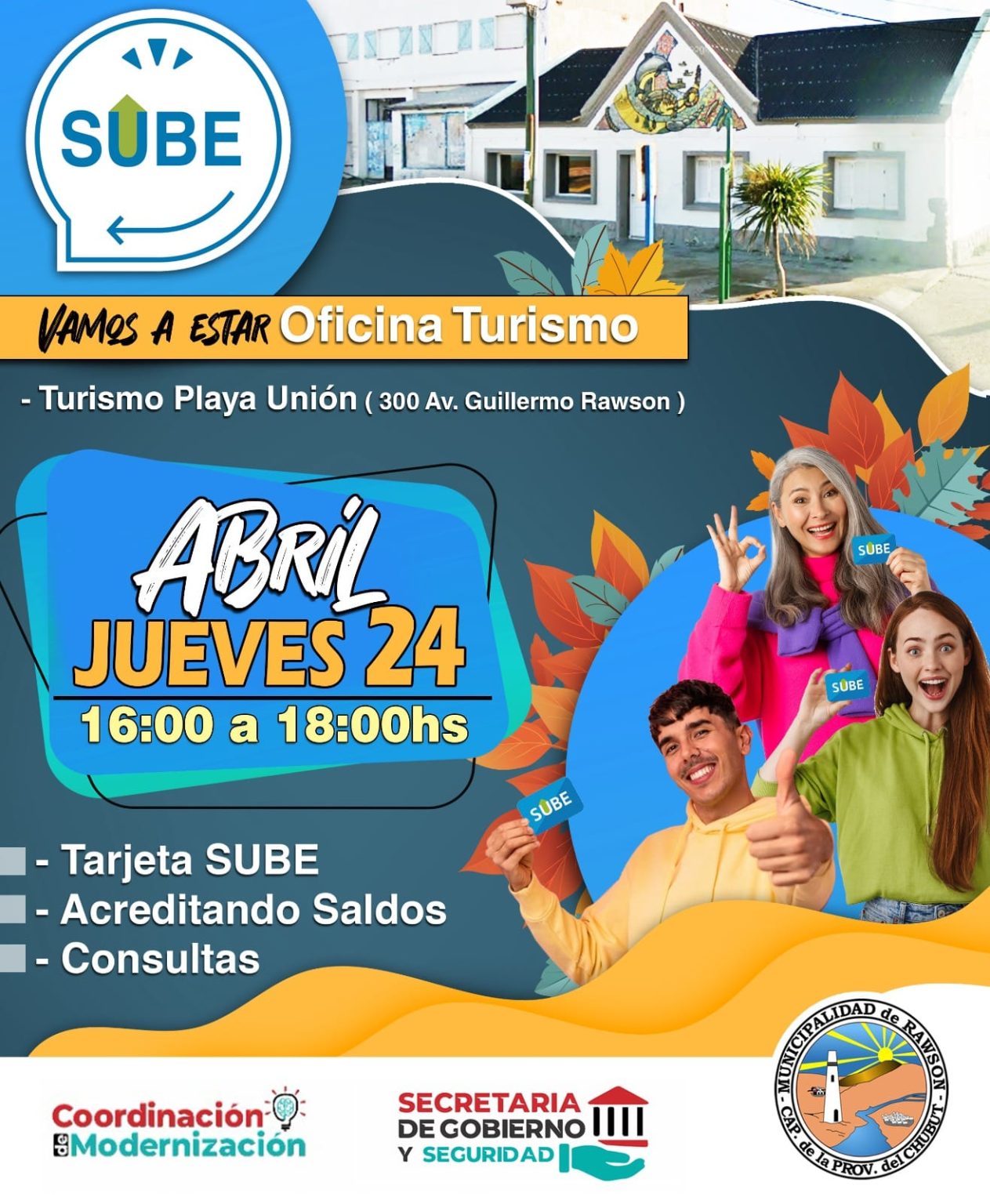 SUBE puntos informativos Rawson