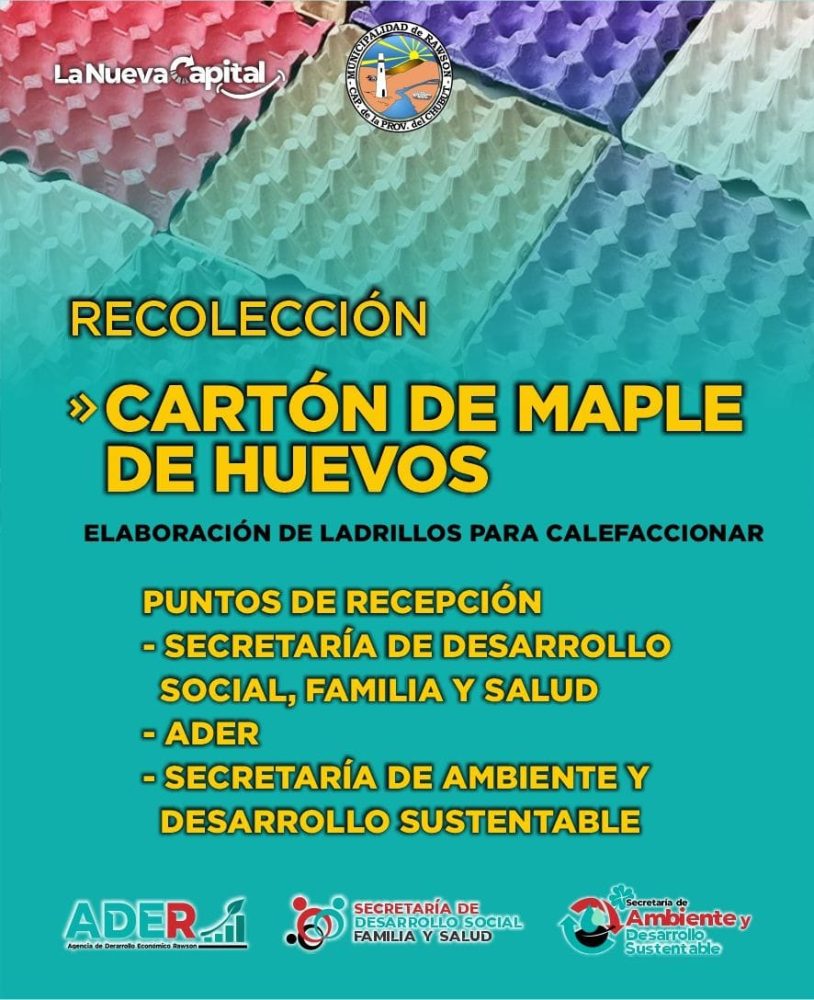 Rawson refuerza campaña de reciclaje para fabricar ladrillos ecológicos con cartón de maple