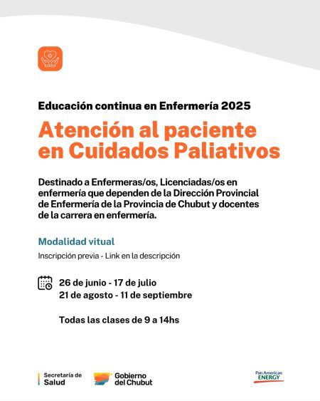 Capacitación en Cuidados Paliativos para enfermeros en Chubut