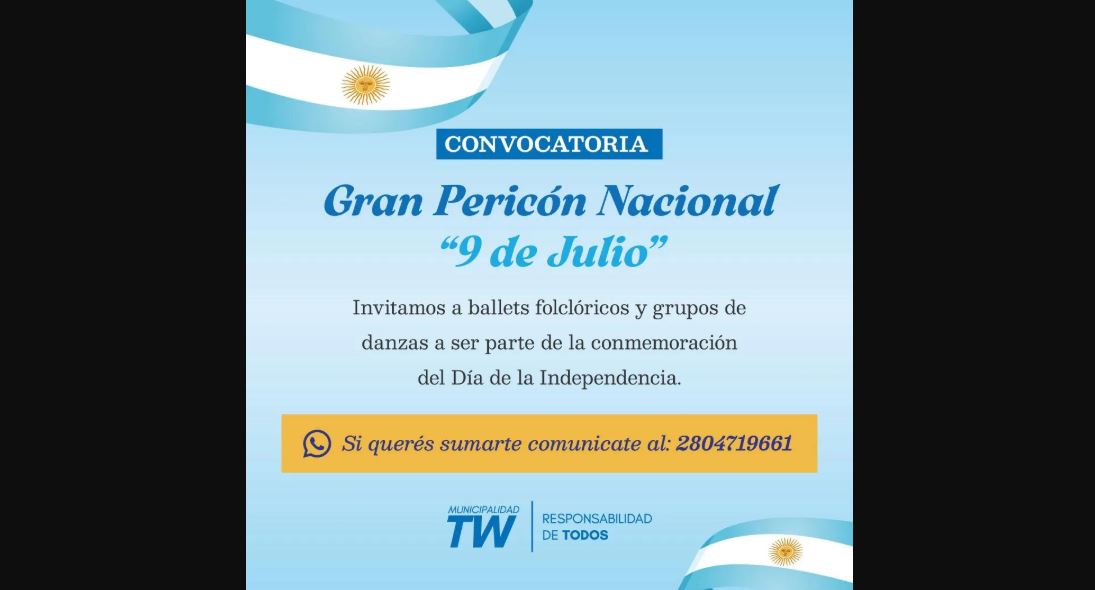 Gran Pericón Nacional - Trelew convoca a ballets folclóricos y agrupaciones de danzas