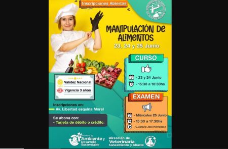 Rawson realizará nueva edición del Curso de Manipulación de Alimentos