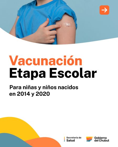 Chubut insta a completar la vacunación escolar