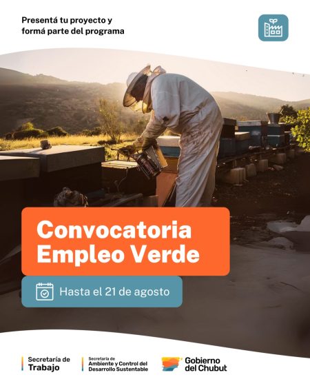 Chubut lanza nueva convocatoria del programa “Fomentar Empleo Verde”