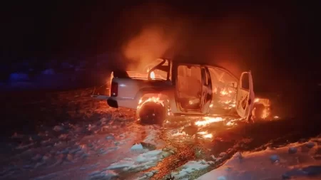 choque e incendio en Ruta 237