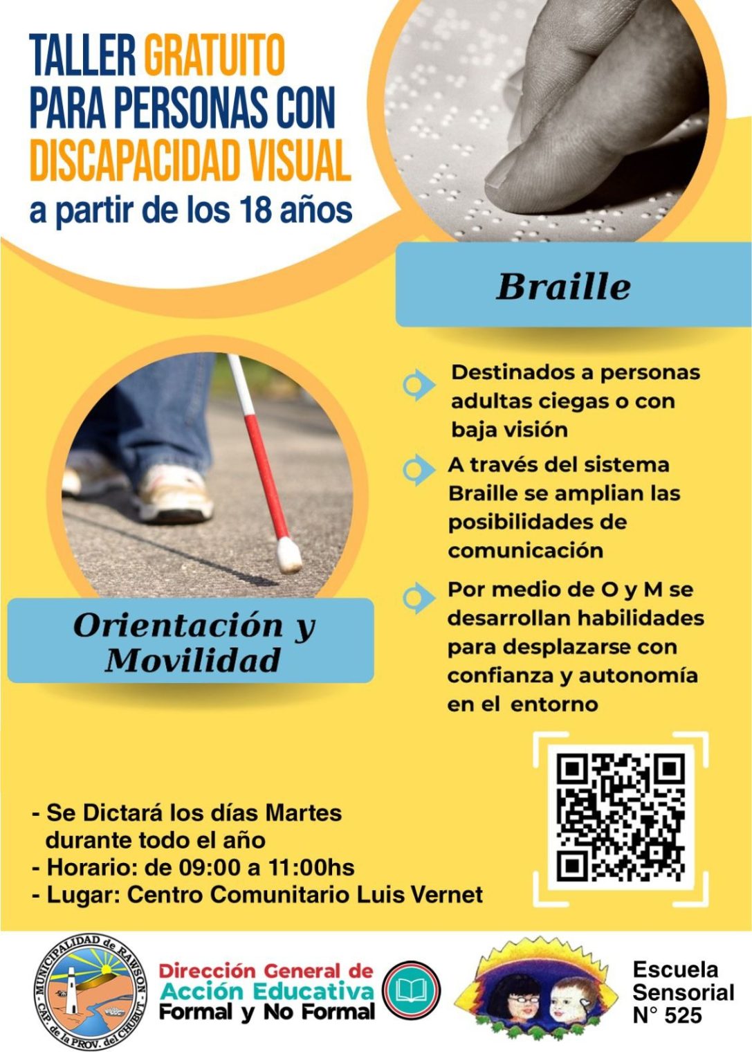 Taller de braille en Rawson