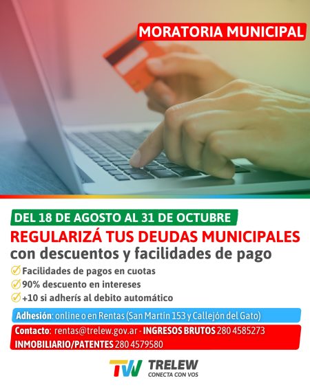 moratoria deudas municipales Trelew