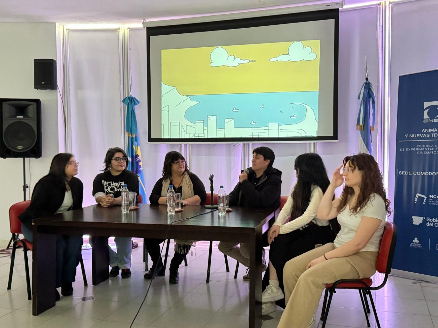 proyección cortos animados ENERC Chubut