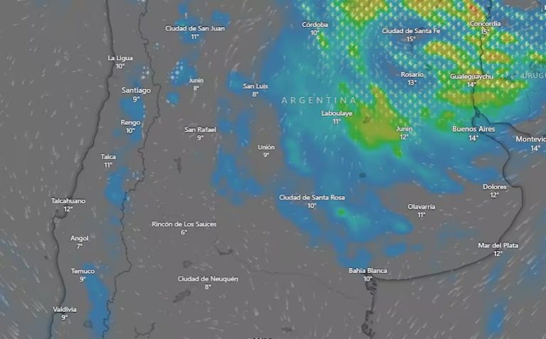 Hay alerta amarilla por tormentas y vientos para este lunes 18 de agosto