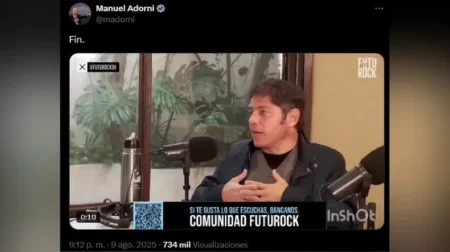 Manuel Adorni compartió un video manipulado con IA de Axel Kicillof, luego replicado por Javier Milei