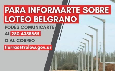 En Trelew habrá reempadronamiento en Loteo Belgrano