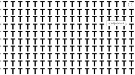 Desafío visual: encontrá en 10 segundos la letra intrusa que se esconde entre las "T"