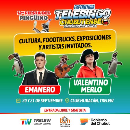Experiencia Telebingo en la Fiesta del Pingüino con acceso libre al predio en el Huracán en Trelew