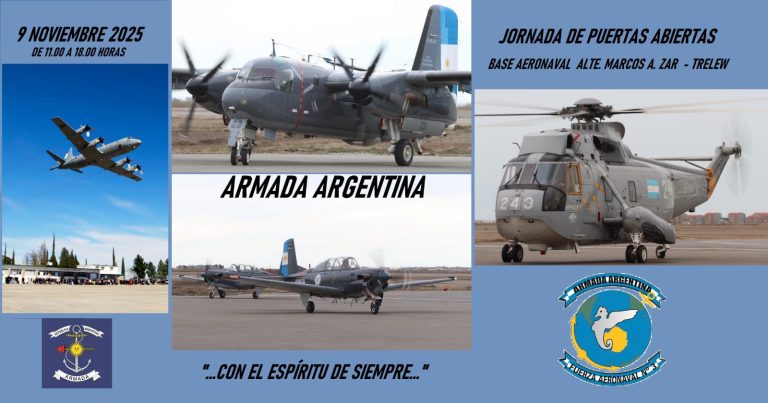 La Base Aeronaval Almirante Zar realizará una jornada abierta para compartir con la comunidad de Trelew