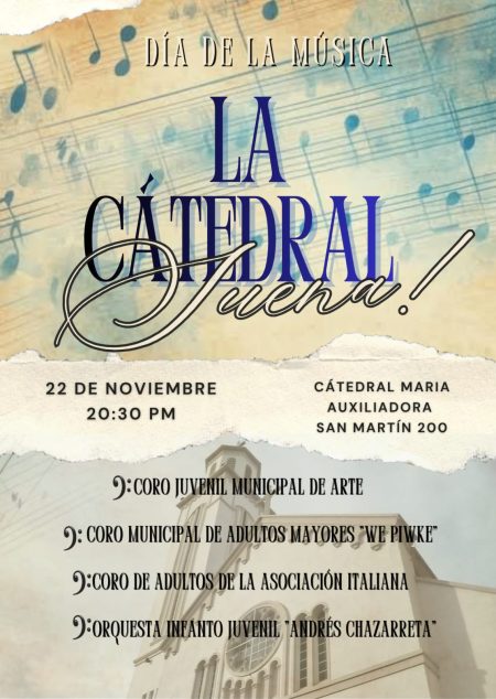 Una noche coral en Trelew: voces locales celebran el Día de la Música