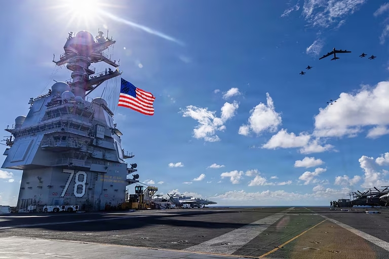 El USS Gerald R. Ford inicia maniobras en el Caribe: “Es la plataforma de combate más letal del mundo”