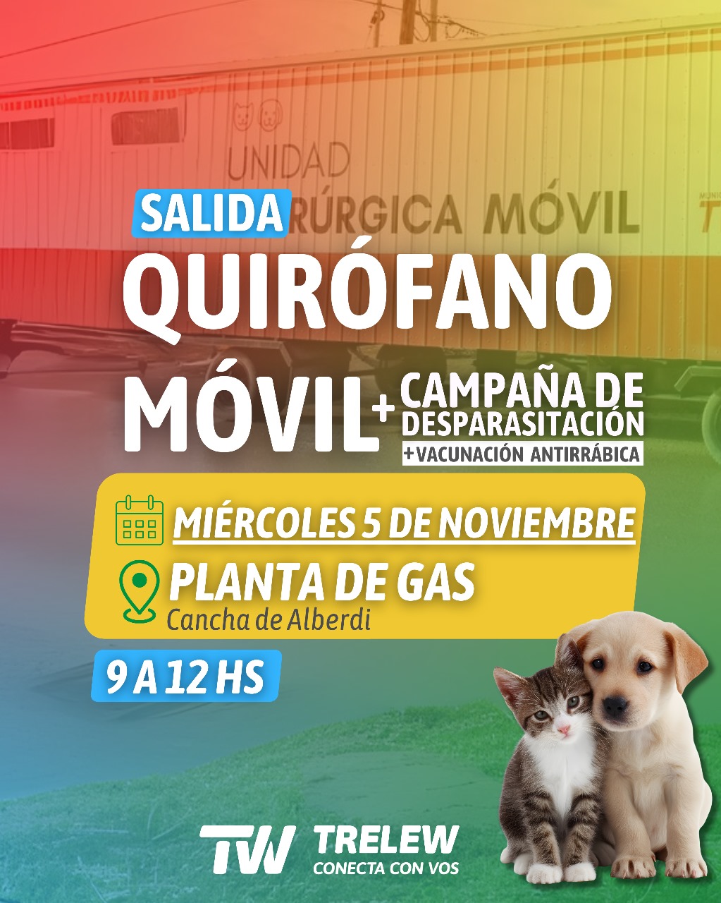Trelew continúa su campaña de salud animal con vacunación y castración gratuita en Planta de Gas
