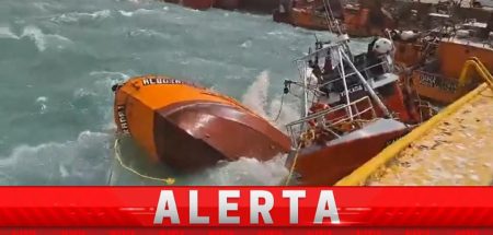 Temporal hundió tres pesqueros en Caleta Olivia con vientos de 150 km/h
