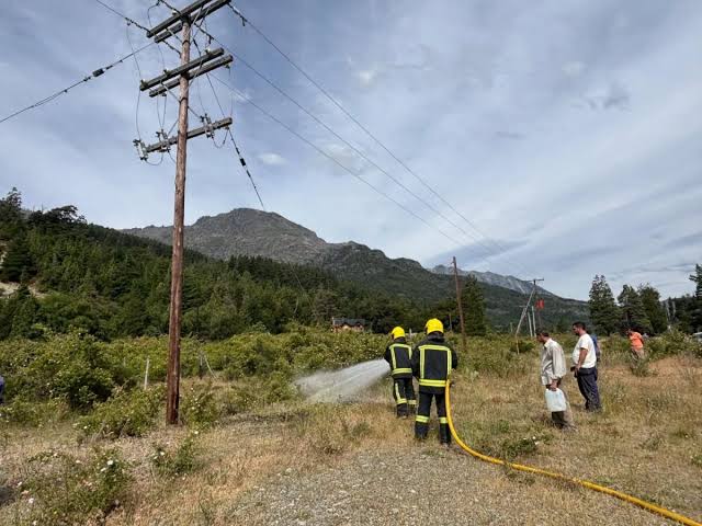 Controlaron un incendio bajo el tendido eléctrico en Pedregoso