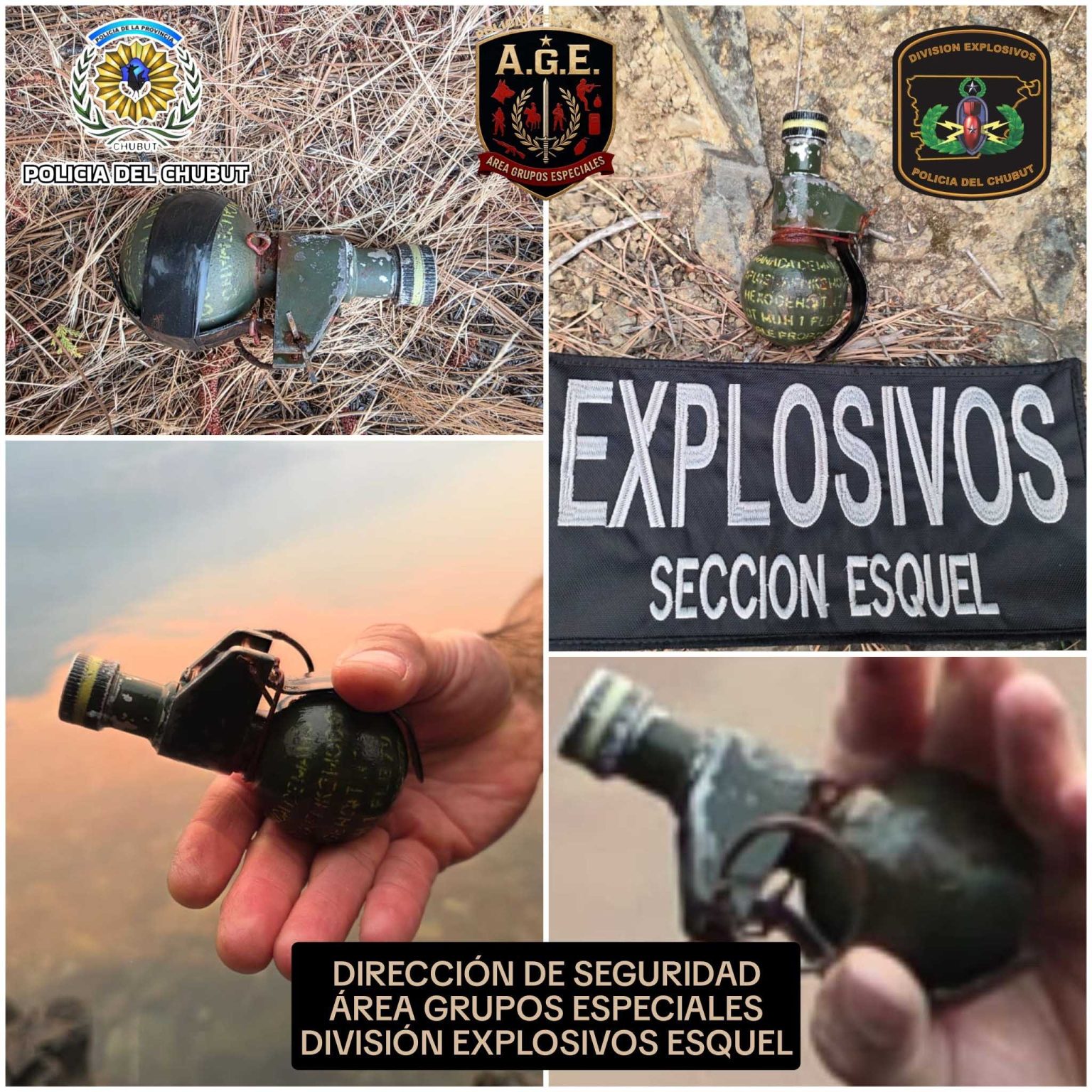 Un buzo encontró una granada de mano en el Lago Epuyén