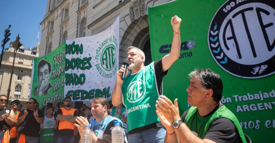 ATE evalúa adelantar el Paro Nacional por el posible recorte del 10% en la planta estatal