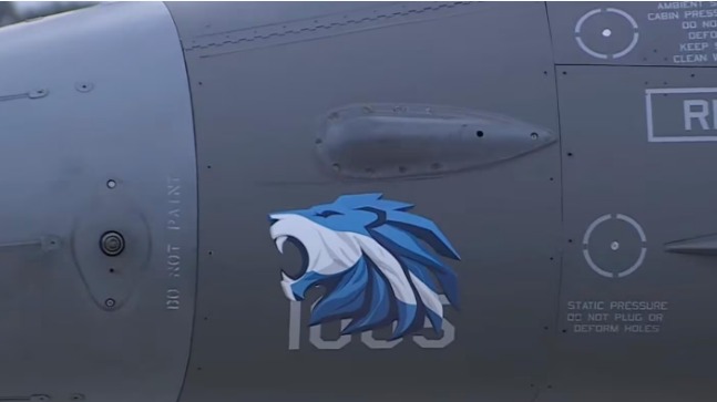El Gobierno aclaró el origen del sticker con un león en un F-16