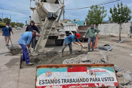 Rawson avanza en mantenimiento vial: concluyen trabajos de hormigonado en San Pablo
